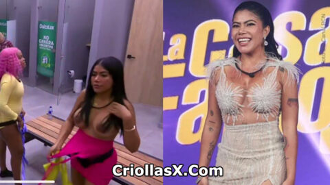 Cindy Ávila El descuido de la toxal costera colombiana muestra sus senos en la casa de la famosa Colombia