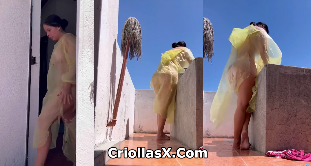 Colombiano atrapado lavando ropa casi desnuda - atrapado