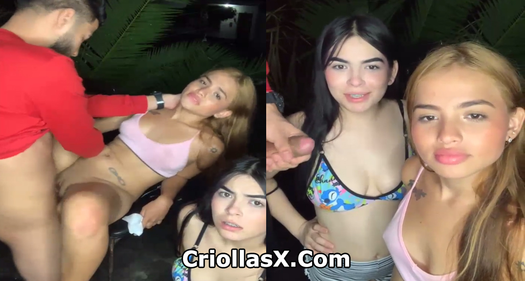 Dos trío porno colombiano en el patio de la casa - porno colombiano