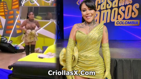 Yina Calderón muestra sus senos en la casa de la famosa Colombia