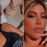 Wanda Nara Famosa chica de Argentina que muestra su ciervo en un Instagram en vivo